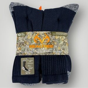 Realtree Men’s Work Crew Socks 10 Pack Size 6-12 Cushioned Durable Moisture Wick